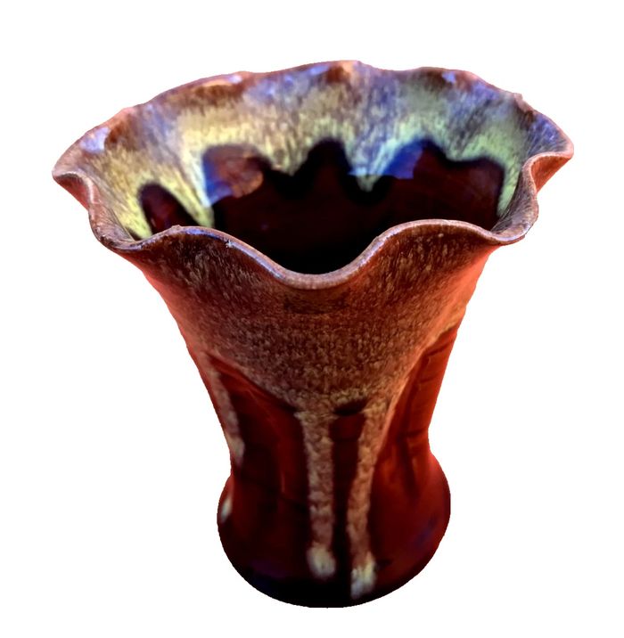 Années 1950 Vase Cornet style Vallauris Céramique émaillée