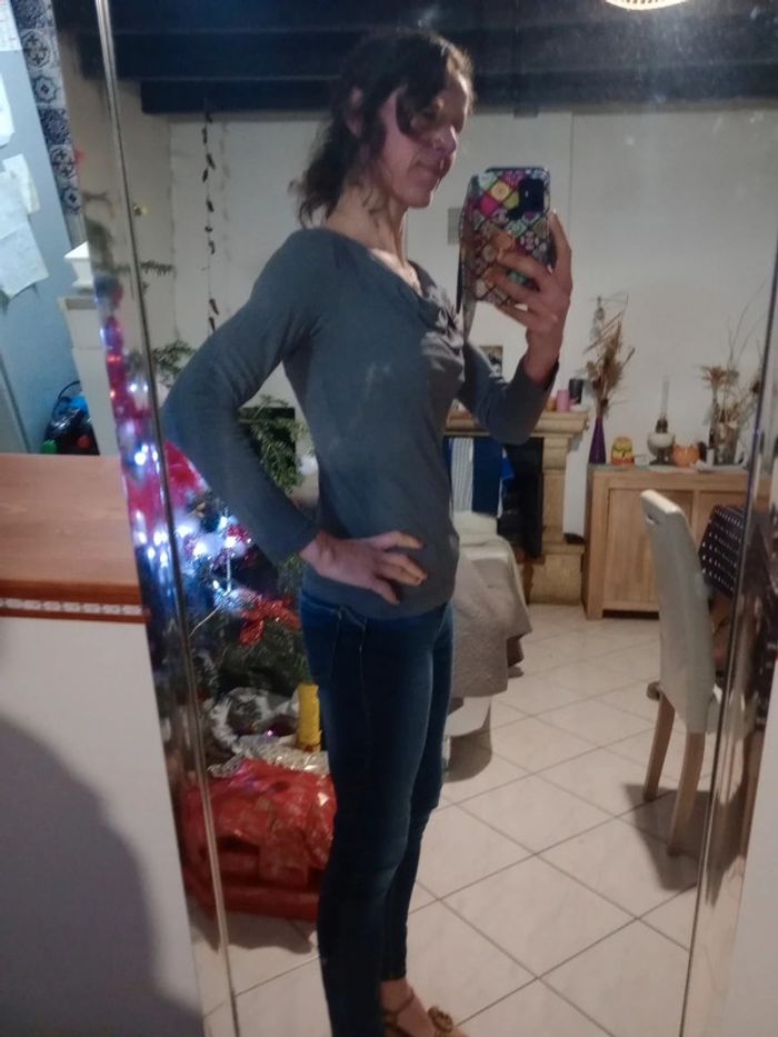 Tee shirt manches longues M anthracite  c56 - photo numéro 3