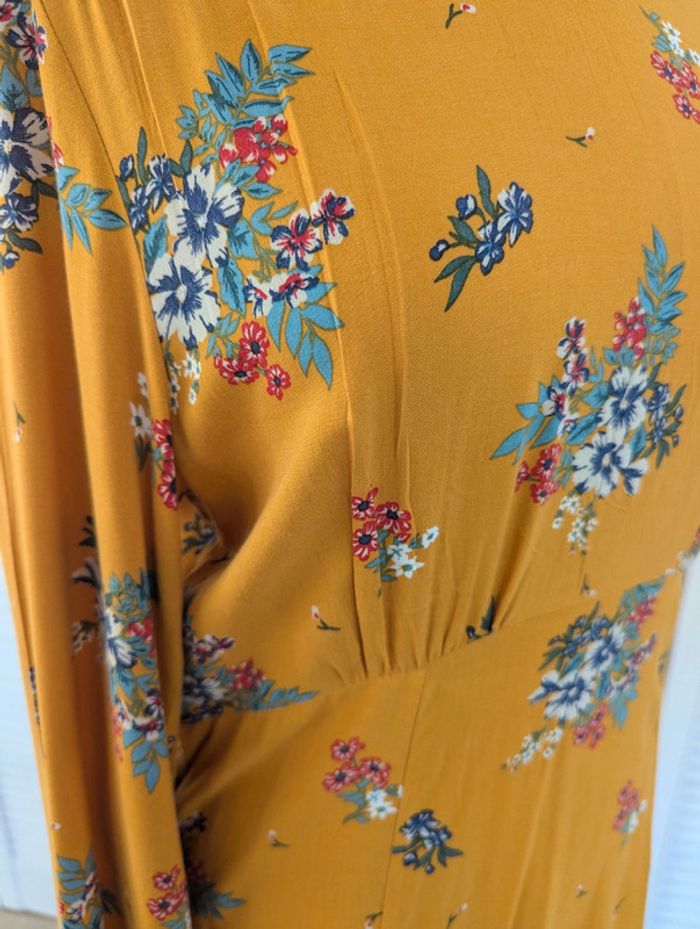 Robe moutarde - Motif floral - Yessica - photo numéro 4