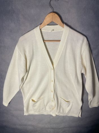 Gilet jaune paille en maille, très bon état