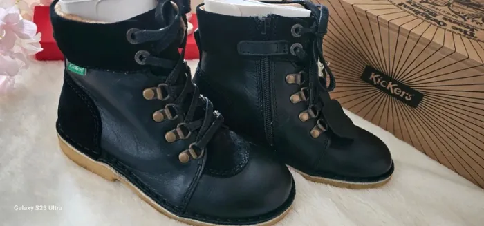 Bottes Bottines Cuir Zip Tannage Naturel Kickers T32