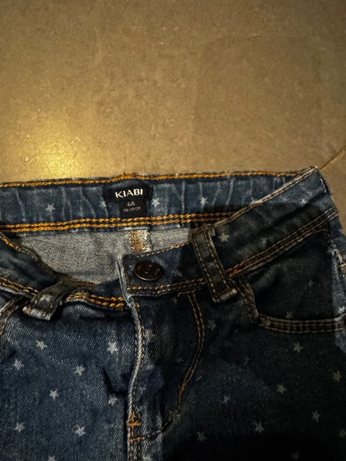 Short / Bermuda en jean - Kiabi - Étoiles - Bleu marine & blanc - 6 ans - photo numéro 2