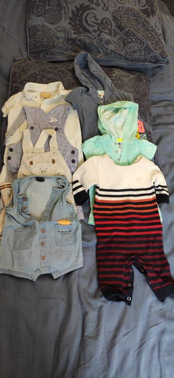 Lot 7 barboteuses/salopettes 3mois