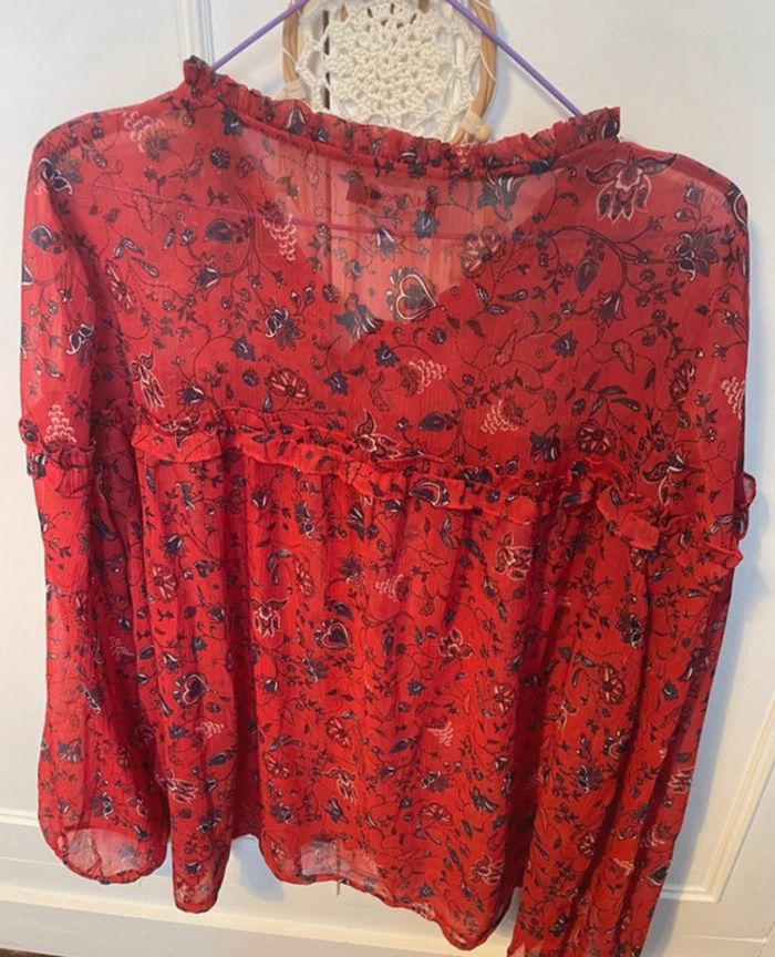 Chemise blouse voile rouge neuf - photo numéro 2
