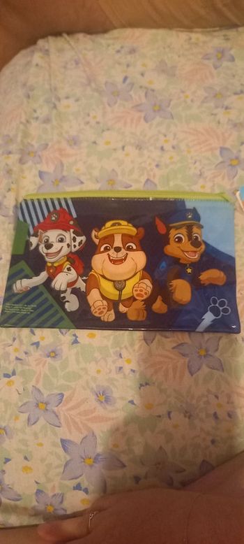 Pochette trousse pat patrouille 10x20 env avec étiquette