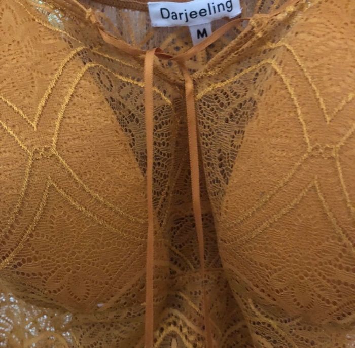 Darjeeling, brassière en dentelle, moutarde T : M neuve - photo numéro 3