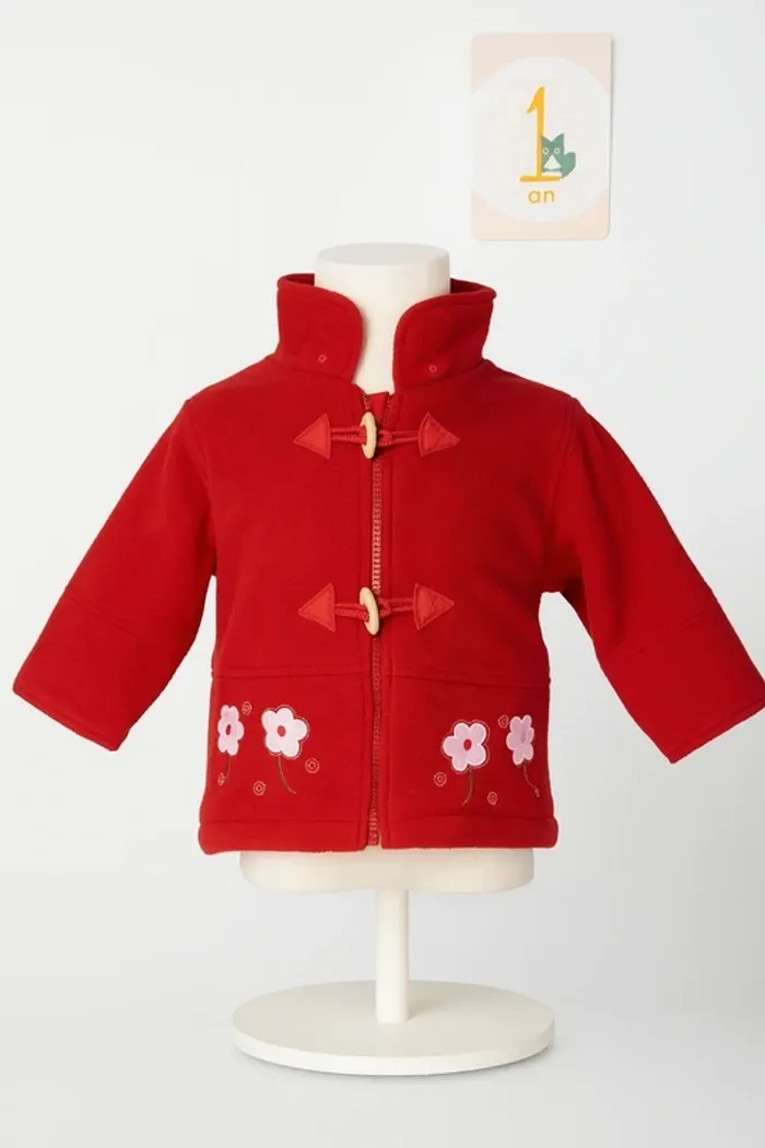 Veste polaire rouge fille 1 an