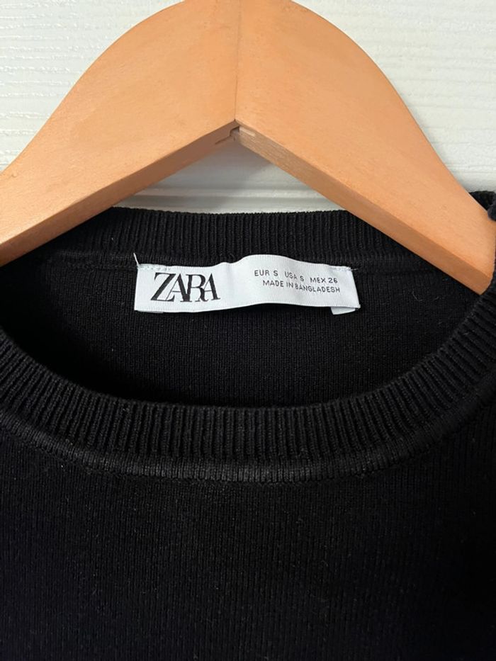 CROP top,manche longue Zara noir taille s - photo numéro 2