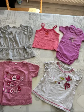 Lot 12 mois fille tee-shirts