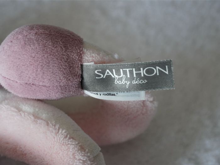 Spirale d'activités en velours rose/blanc/marine Sauthon pour bébé - photo numéro 4