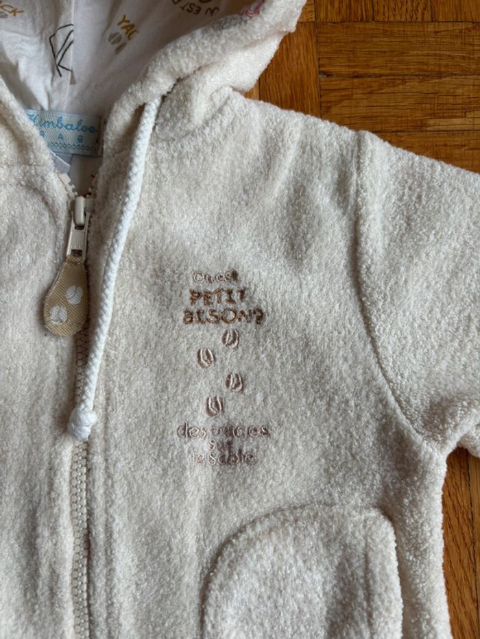 Gilet zippé Kimbaloo 1 mois parfait état - photo numéro 3