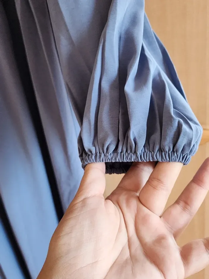 Robe longue Shein fendue bleu gris T.38/M - photo numéro 9