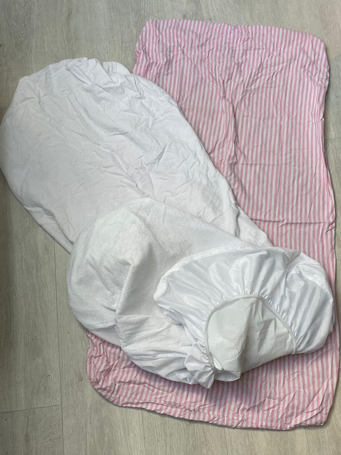 Lot alèse/protège matelas imperméable et drap housse bébé 60x120 cm - photo numéro 2
