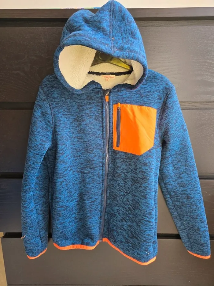 veste chaude bleu et orange Du pareil au même
