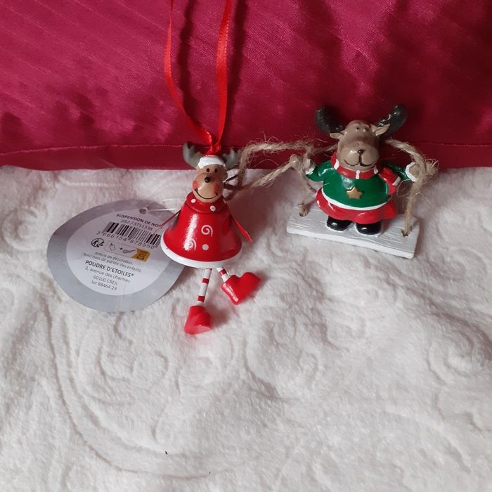 Noël: 2 figurines Petit Renne à suspendre - photo numéro 2