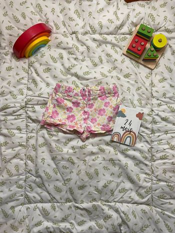 short blanc fleuri rose 24 mois kimbaloo taille réglable