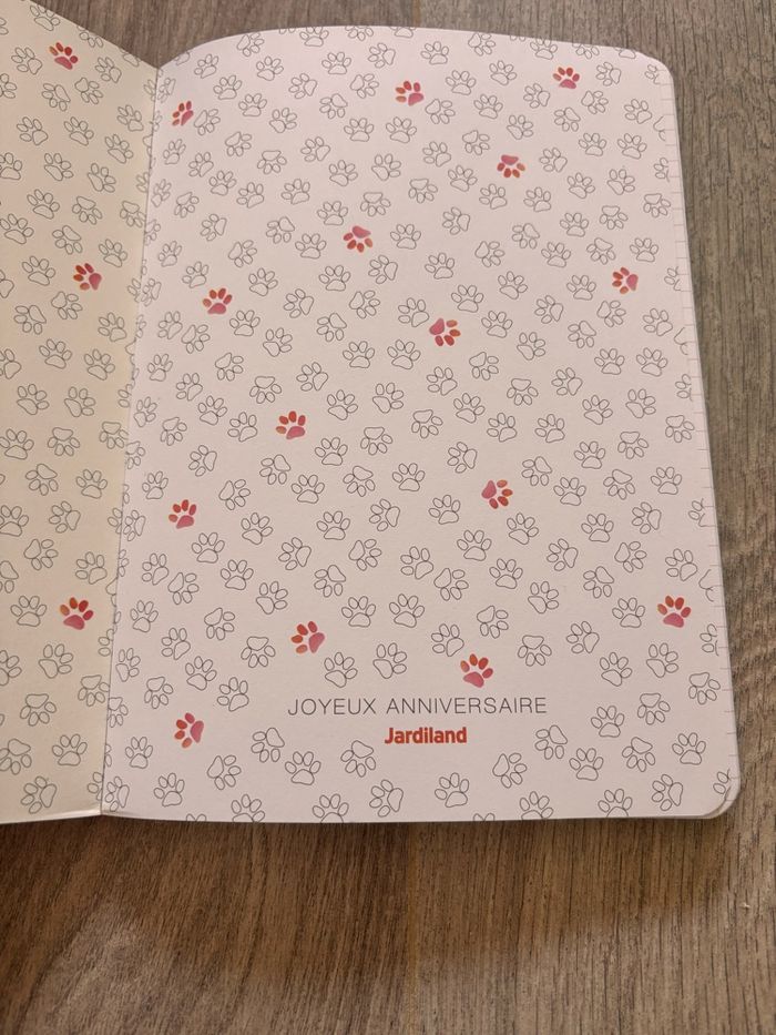 carnet de notes a5 à carreaux neufs jardiland couverture pattes de chien - photo numéro 4