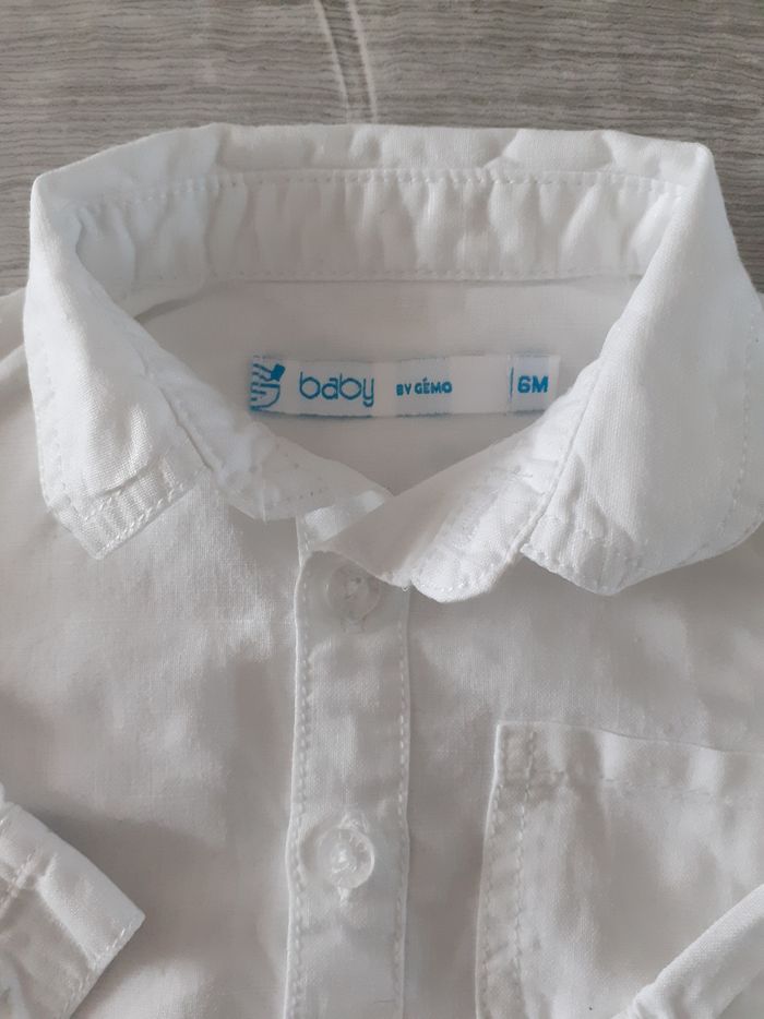 Chemise blanche gémo 6 mois - photo numéro 2