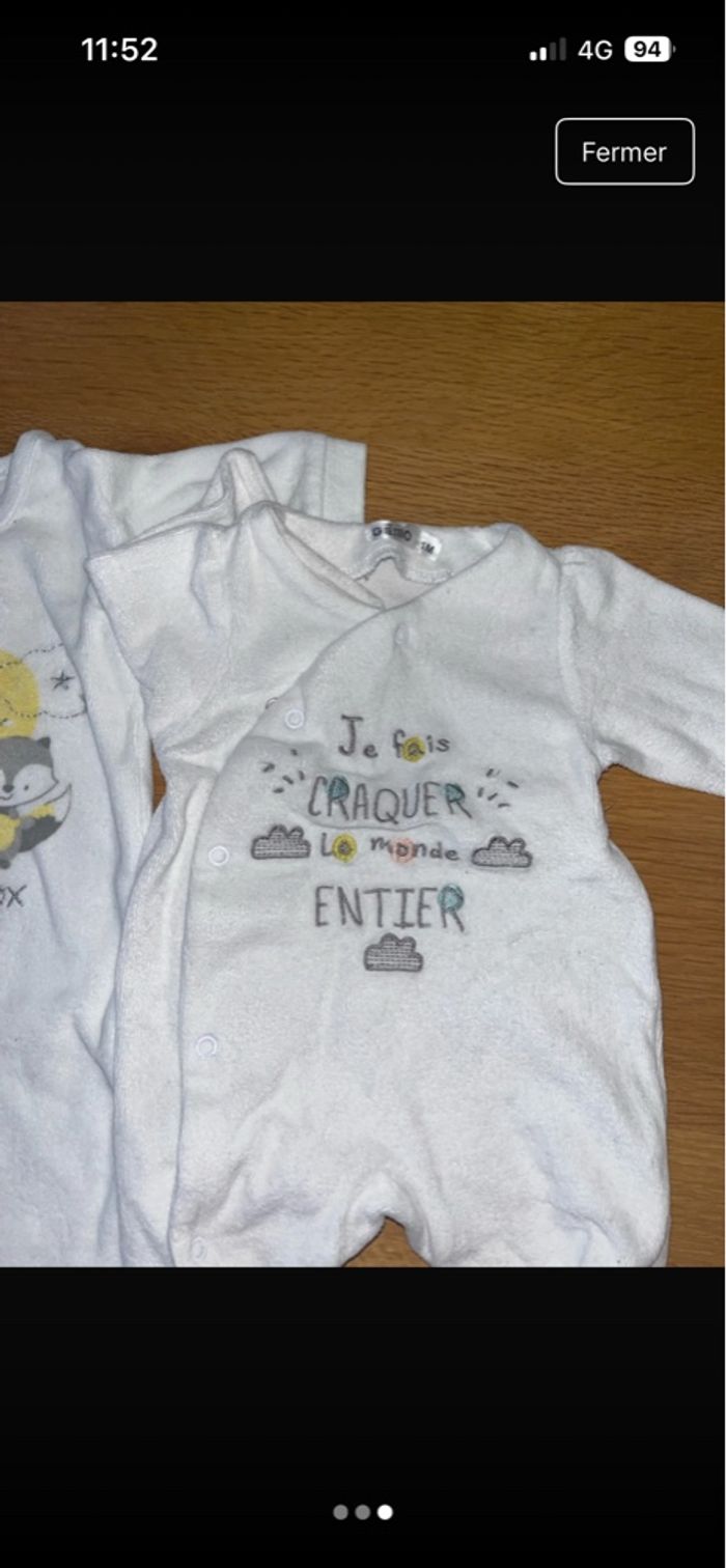 Pyjama mixte 1 mois - photo numéro 3