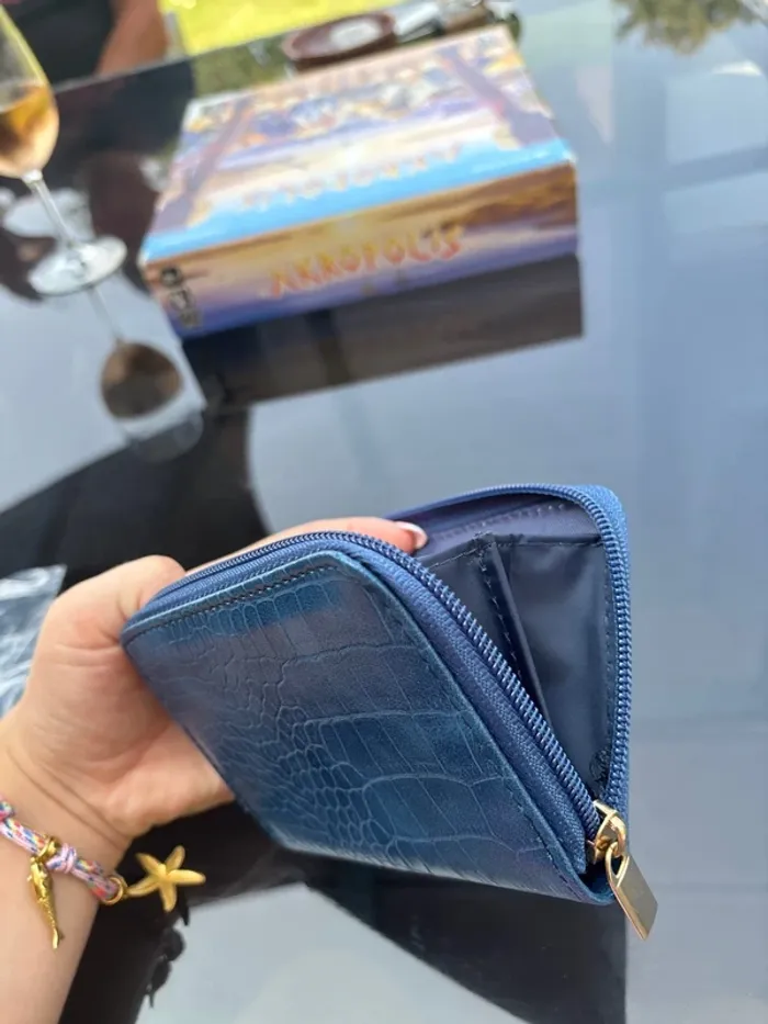 Porte monnaie bleu crocodile - photo numéro 6