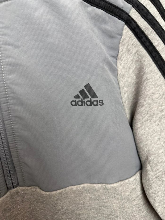 Sweat à capuche Adidas gris garçon taille 11-12 ans - photo numéro 3