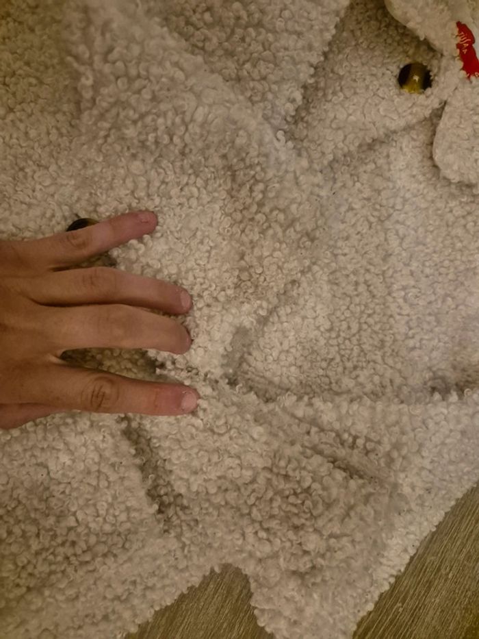 Manteaux mi saison habillé petite fille tissu bouclette beige - photo numéro 3