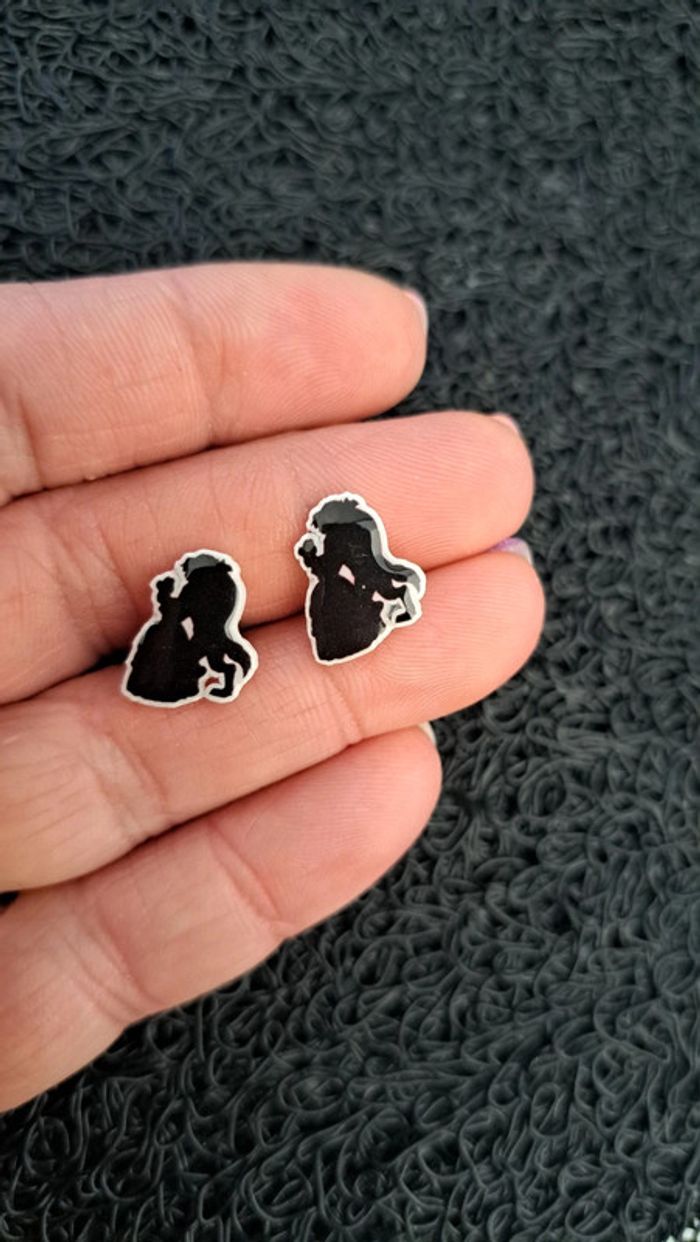 Boucles d'oreilles la belle et la bête