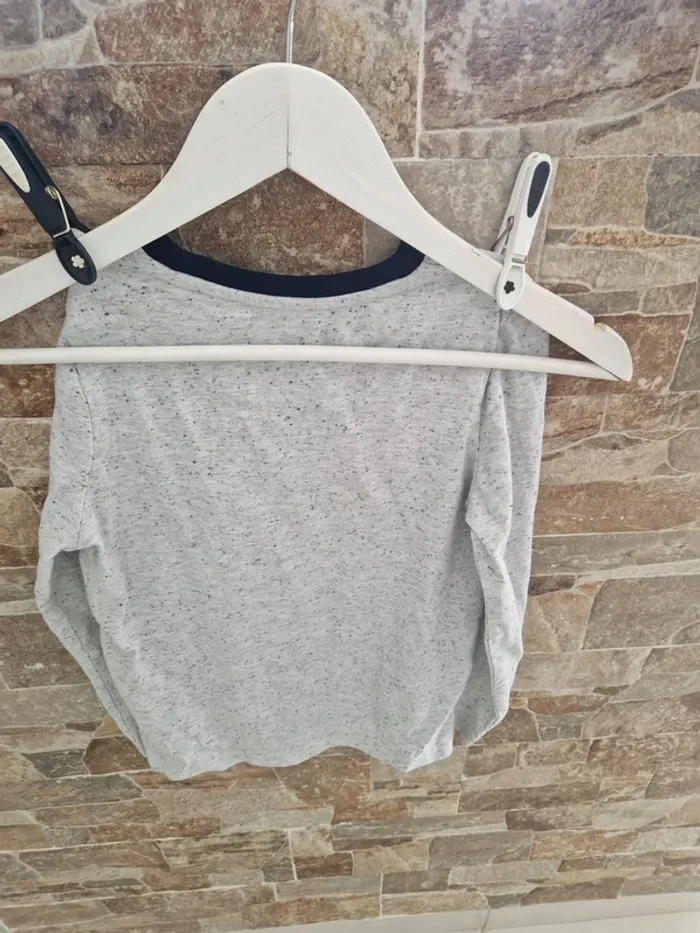 1 tee short manche longue gris bleu taille 8 ans - photo numéro 5