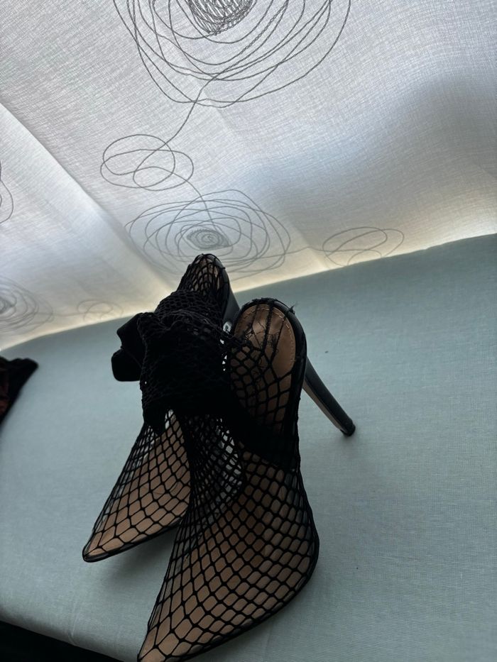 Talon transparent maille tissu noir - photo numéro 3