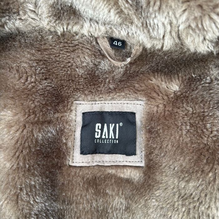 Manteau d’hiver Saki, cuir retourné, shearling, vintage y2k beige taupe, femme 46 - photo numéro 7