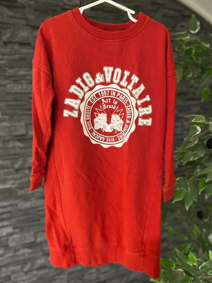 🛑Sublime robe sweat Zadig & Voltaire rouge – Fille 8 ans – TBE🛑 - photo numéro 2