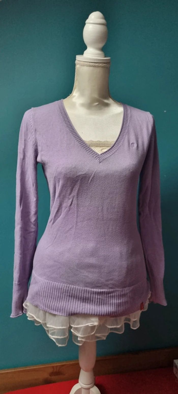 Pull col v lila M EDC