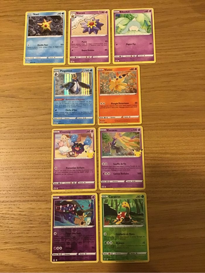 Lot 8 cartes Pokémon promo macdo victini holographique reverse