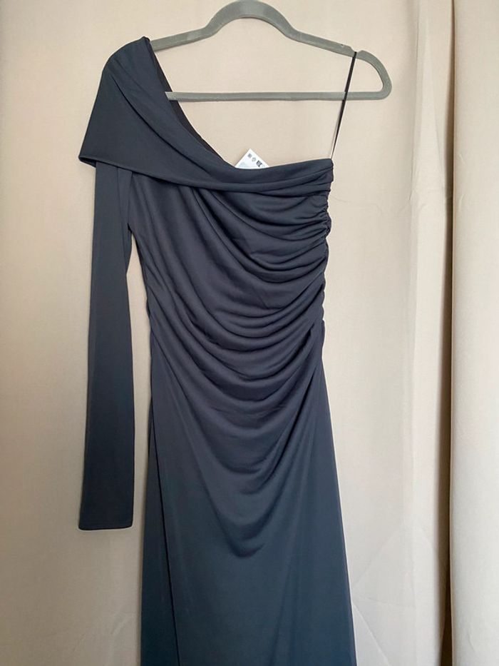 Superbe belle robe drapée asymétrique Zara neuve avec étiquette taille M - photo numéro 7
