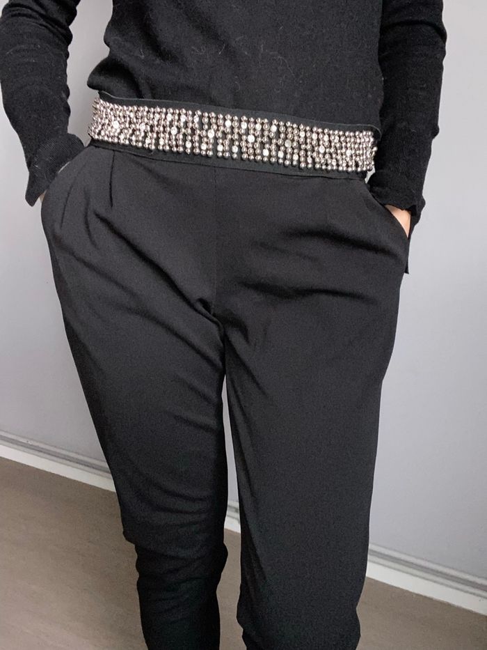Pantalons noir avec perle taille s - photo numéro 4