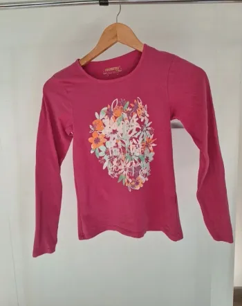 T-shirt manche longue enfant fille rose fushia 12 ans Orchestra
