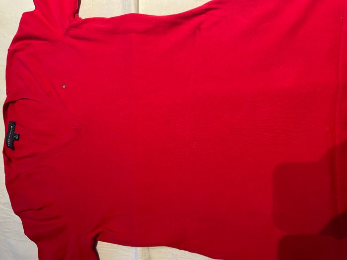 Pull col en V Rouge Femme Tommy Hilfiger Taille M