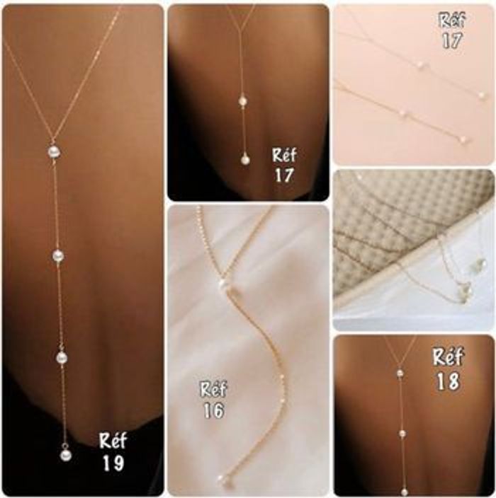 Collier de dos en perles ou strass - photo numéro 2