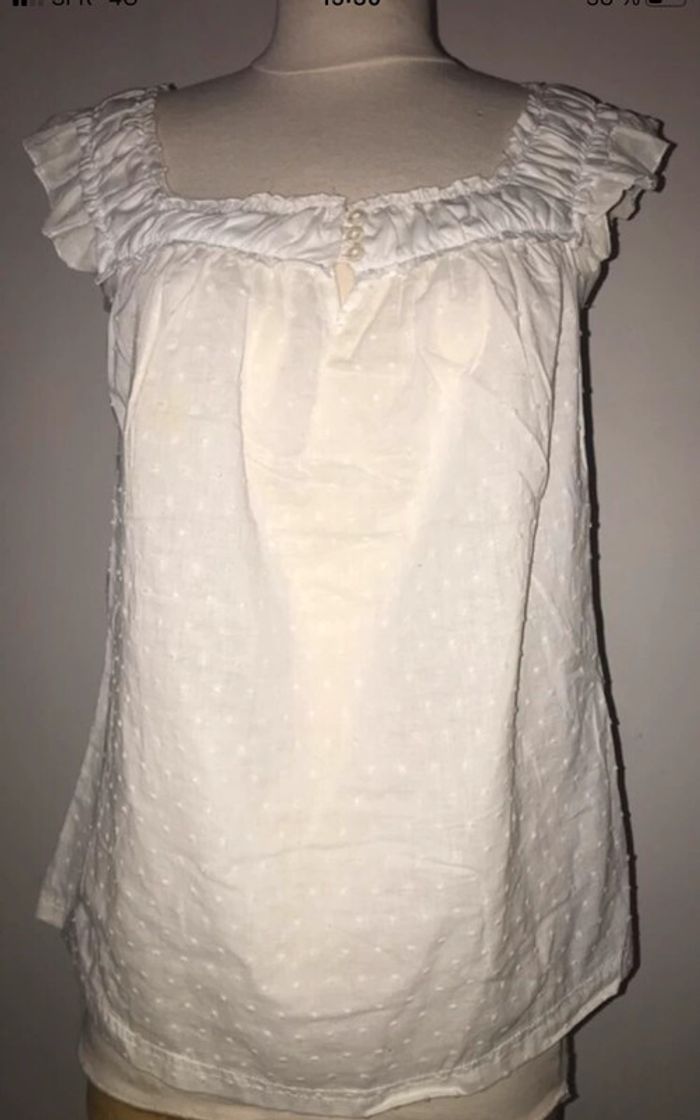 Blouse blanc plumetis taille m