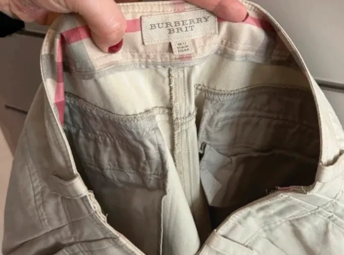 Burberry, pantalon beige, femme, taille 40 Coupe droite, - photo numéro 3