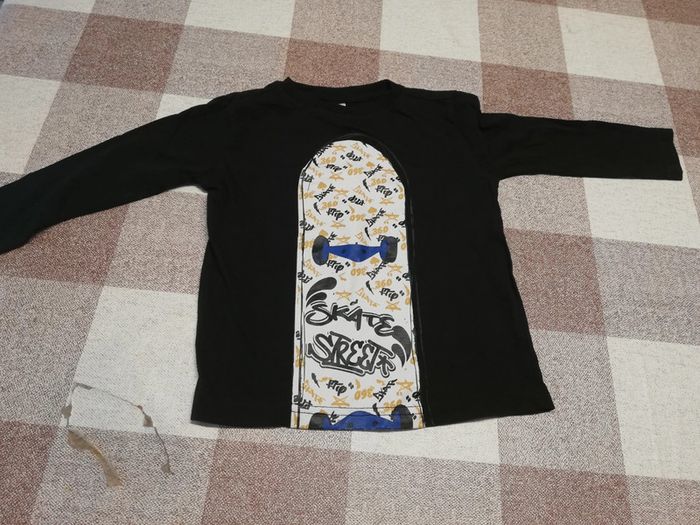 Tee shirt manches longues noir 98/104 cm