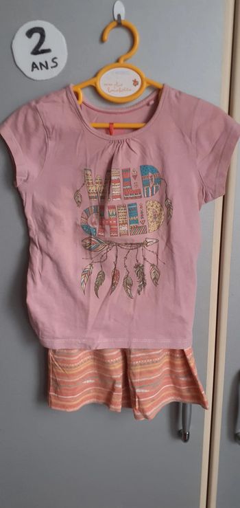 ensemble short pyjama fille 2/4 ans
