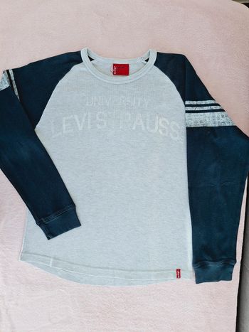 T-shirt manches longues Levi's 10 ans bleu marine et gris clair