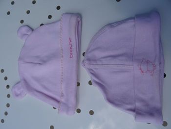Lot de 2 bonnets naissance- 0 mois