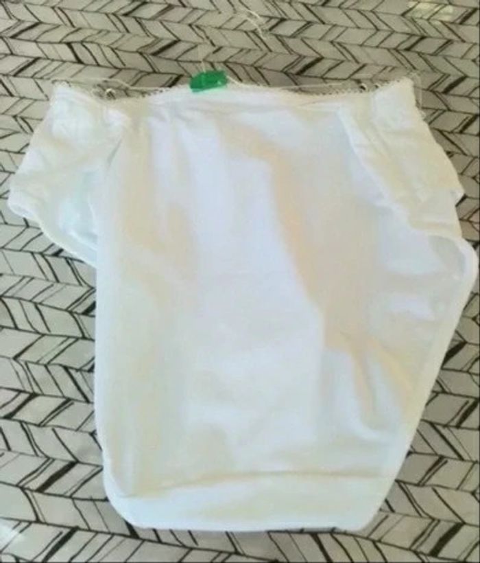 Culotte femme microfibre broderie blanc Dim Generous T 40 Neuf avec étiquette - photo numéro 2