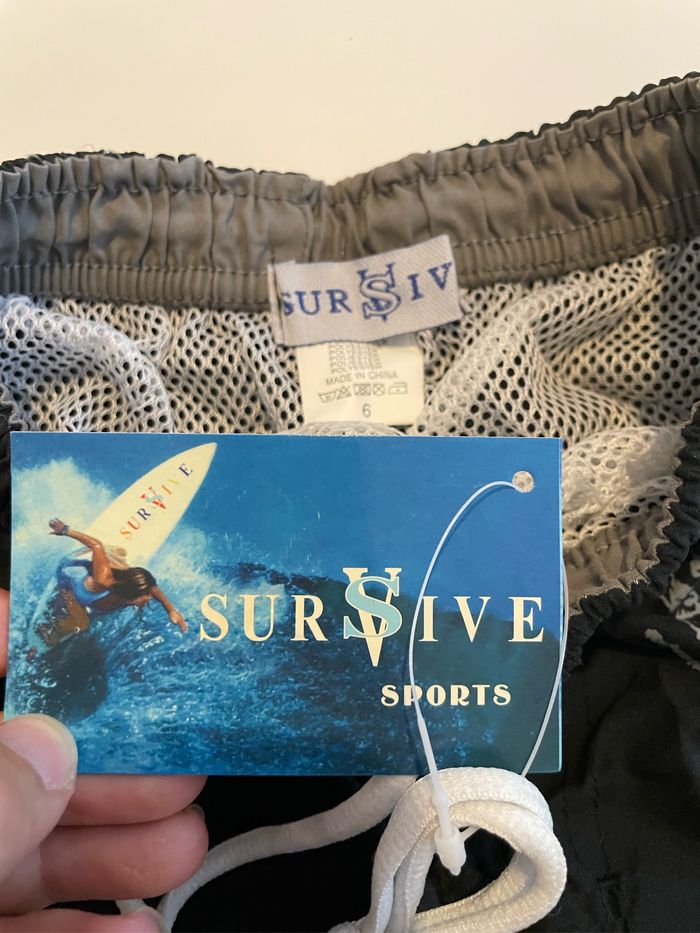 Short de bain noir taille 6 ans survive sport - photo numéro 3