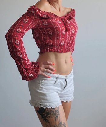 Crop top fleuri