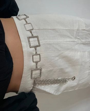 Ceinture chaîne argentée longueur 115 cm