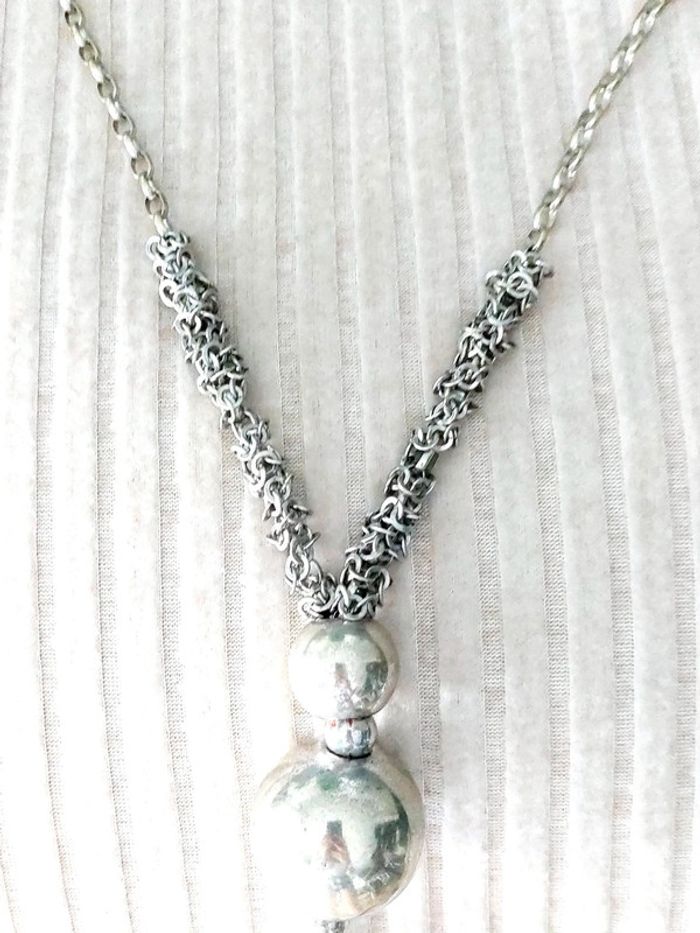 Magnifique collier sautoir métal couleur argenté - photo numéro 4