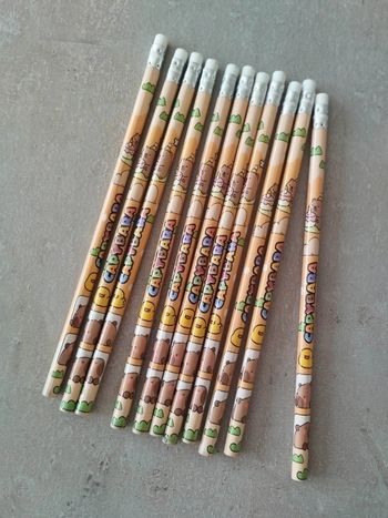 Fourniture scolaire : lot 11 crayons à papier avec gomme Capybara